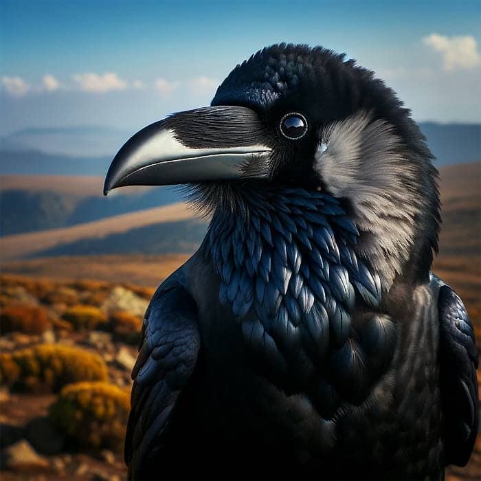 Thick-billed-Raven (Corvus-crassirostris)
