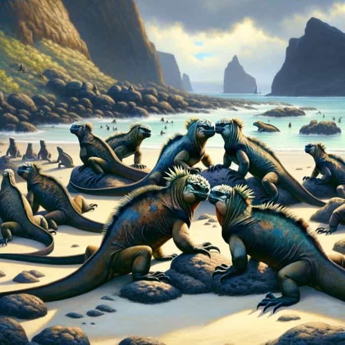 Marine Iguana Reproduction and Social Behavior