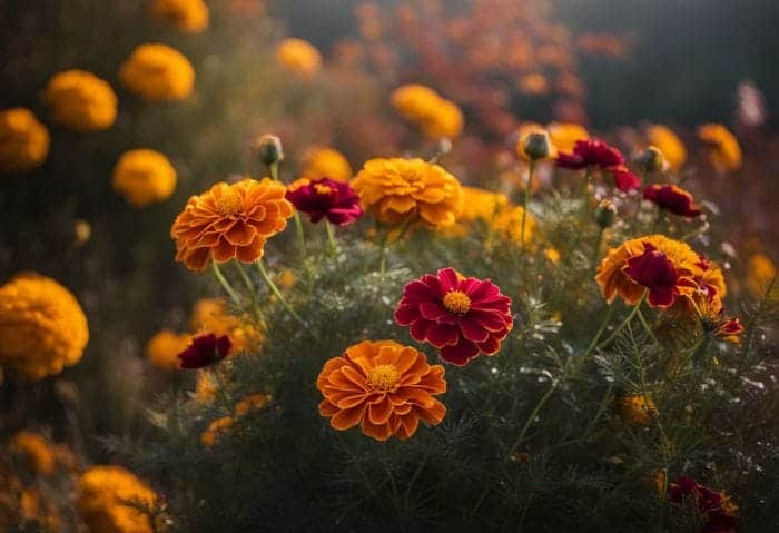 Overview The Two Flowers for October Marigold and Cosmos