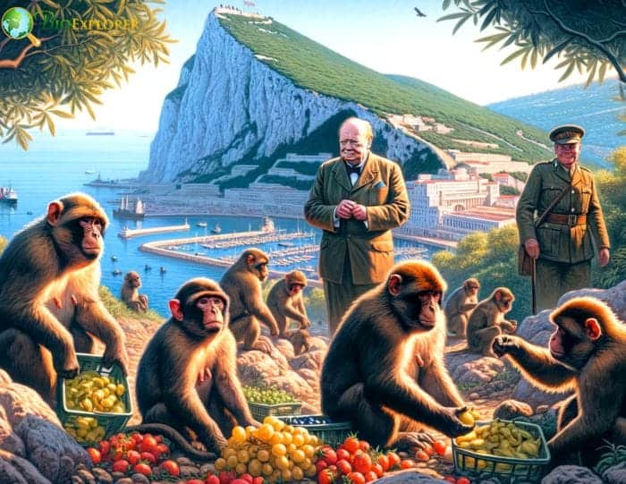 Illustration: Revival Of Hope Winston Churchill Aids Gibraltars Barbary Macaques